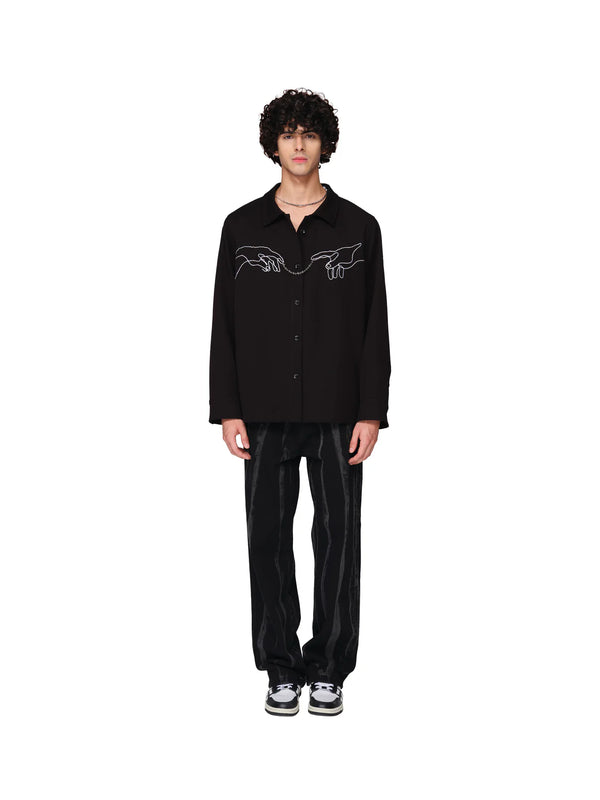 Genesis Embroidered AFF Silver Chain Lock Shirt